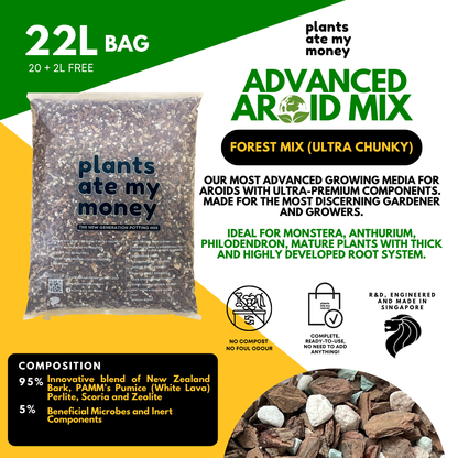 PAMM [ADVANCED AROID MIX] Forest Mix 5L OR TRIO Pack - Ultra Premium Potting Mix for Aroids and Houseplants