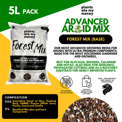 PAMM [ADVANCED AROID MIX] Forest Mix 5L OR TRIO Pack - Ultra Premium Potting Mix for Aroids and Houseplants