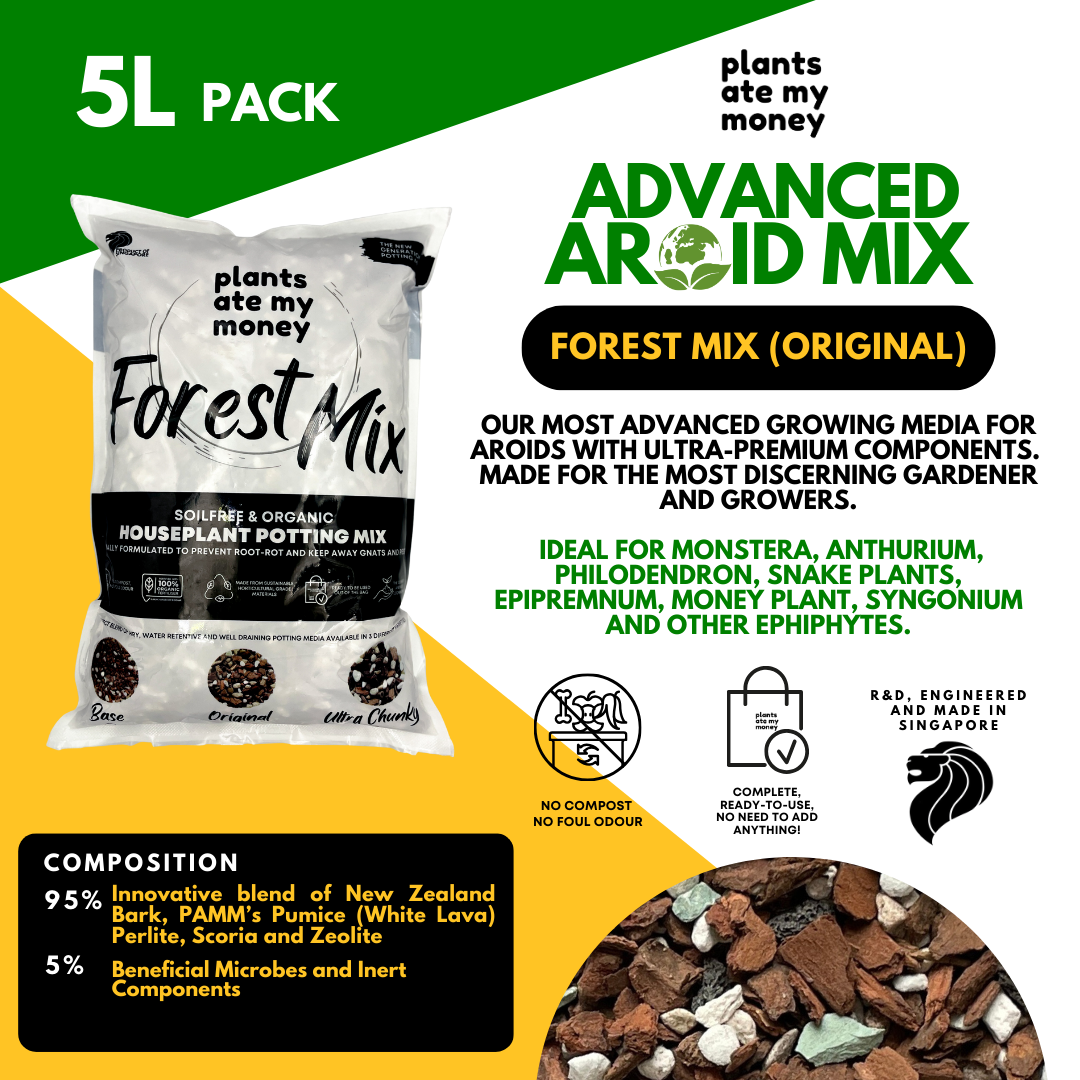 PAMM [ADVANCED AROID MIX] Forest Mix 5L OR TRIO Pack - Ultra Premium Potting Mix for Aroids and Houseplants