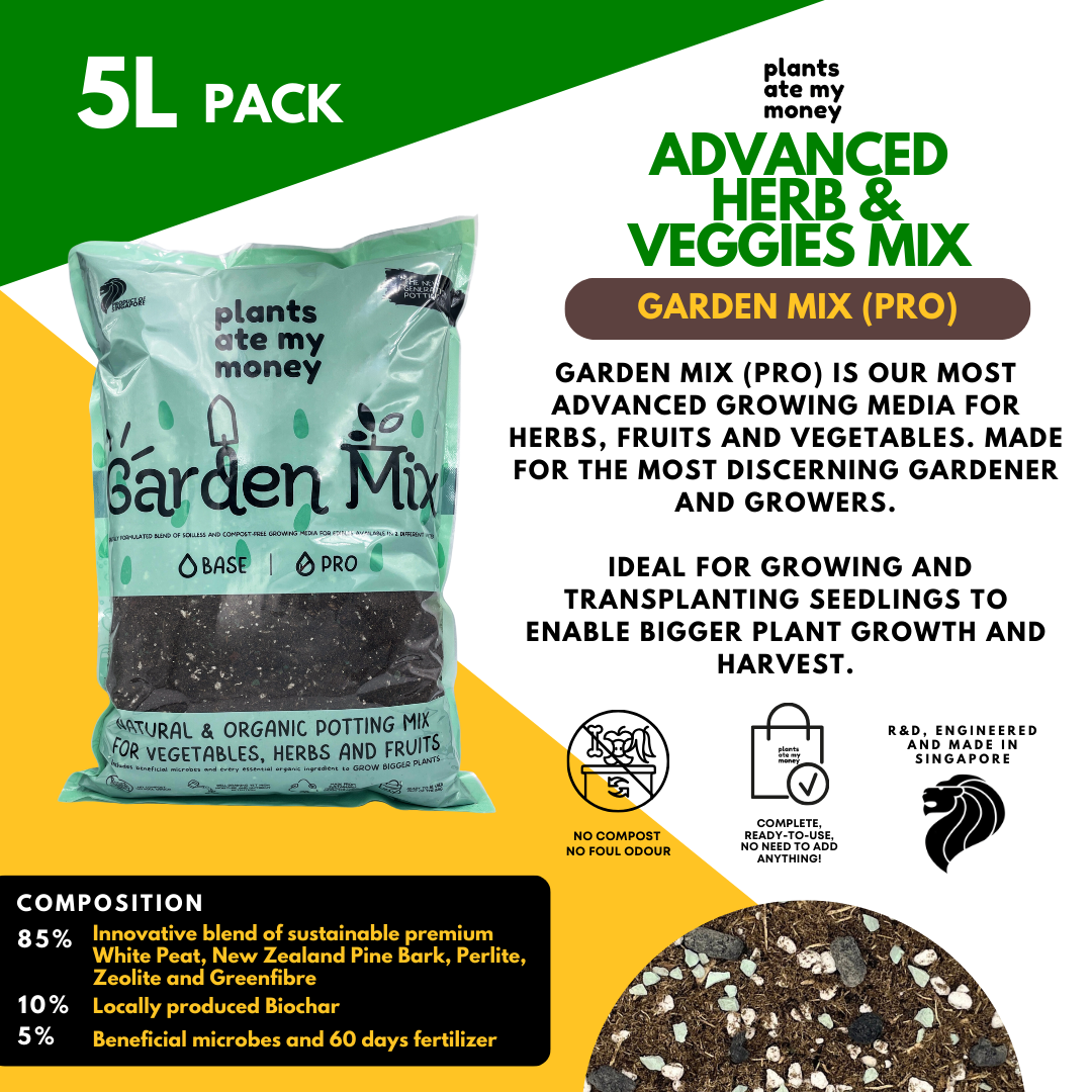 PAMM [ADVANCED HERBS & VEGGIES MIX] 5L Garden Mix - Potting Mix for Vegetables, Herbs and Fruits