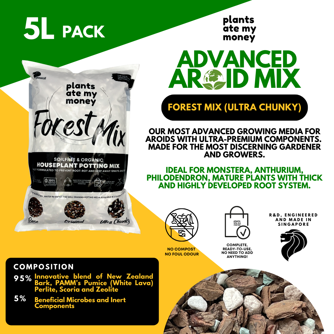PAMM [ADVANCED AROID MIX] Forest Mix 5L OR TRIO Pack - Ultra Premium Potting Mix for Aroids and Houseplants