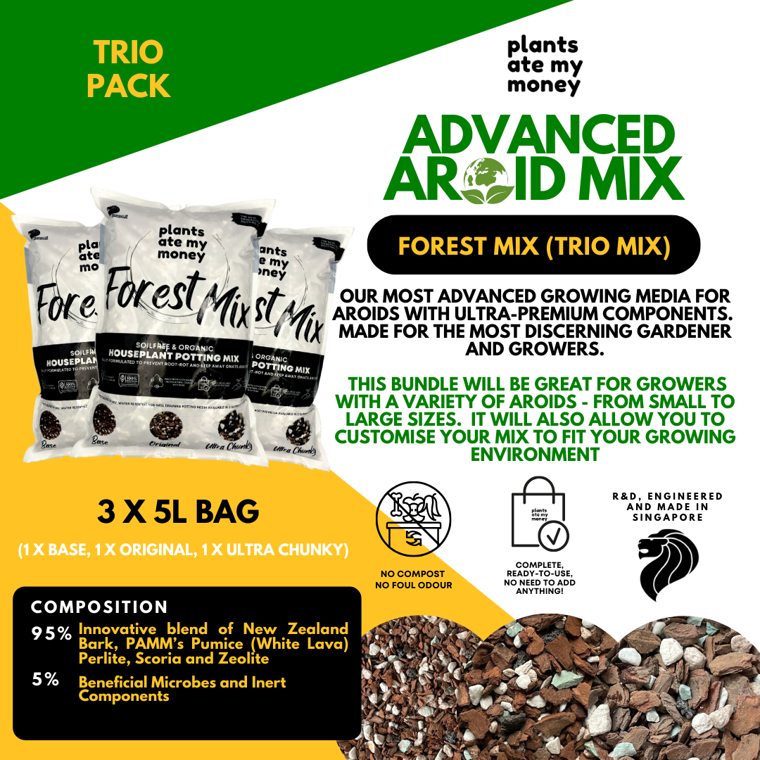 PAMM [ADVANCED AROID MIX] Forest Mix 5L OR TRIO Pack - Ultra Premium Potting Mix for Aroids and Houseplants