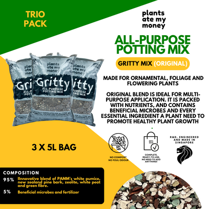 PAMM [ADVANCED POTTING MIX] Gritty Mix 5L or 22L Original or PRO Potting Mix for Trees, Foliage & Flowering Plants